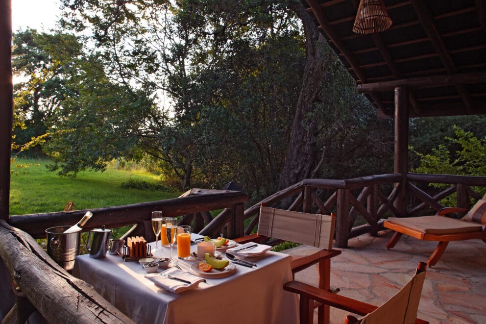 Outdoor dining area at Sarova Mara Game Camp, Kenya | Photo credit: Sarova Mara Game Camp