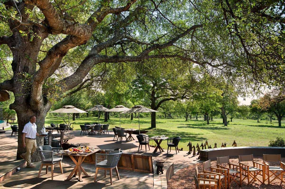 View of the terrace at Makanyi Private Game Lodge, Timbavati Game Reserve
