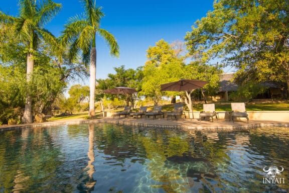 View of Inyati Game Lodge from the pool