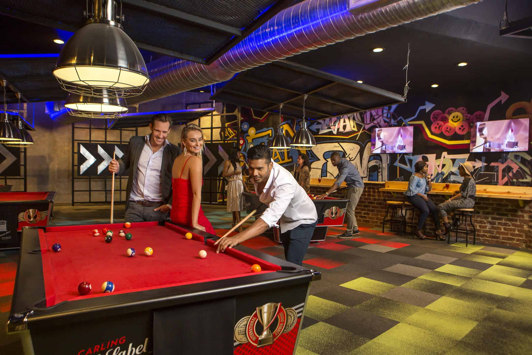 A pool lounge at Sun City which is an integral part of the nightlife.