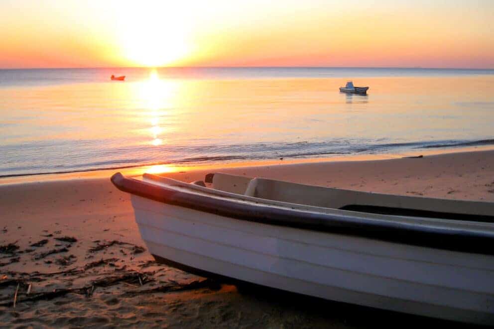 Sunset over Maputo Bay, Mozambique.