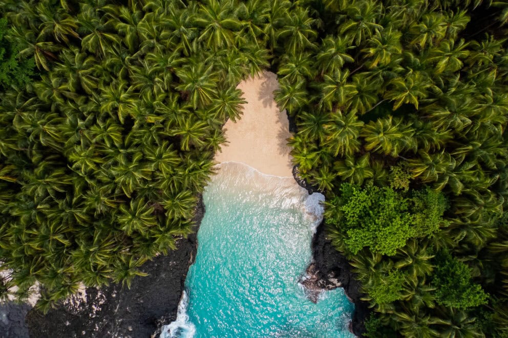 Drone View Sao Tome & Prince Beach Battery