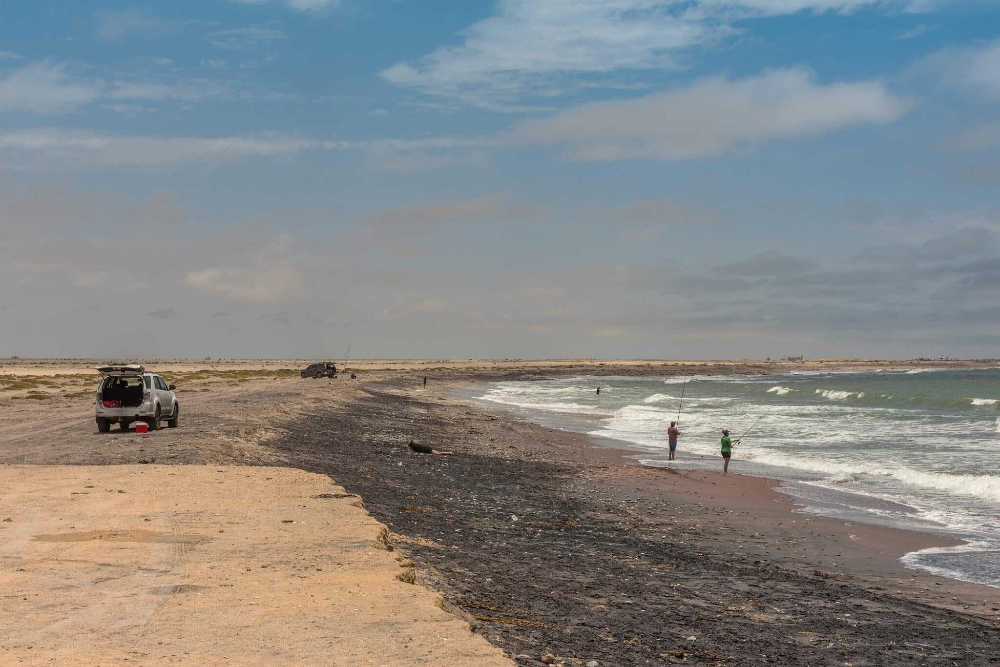 Fishing on the Skeleton Coast in Namibia.
