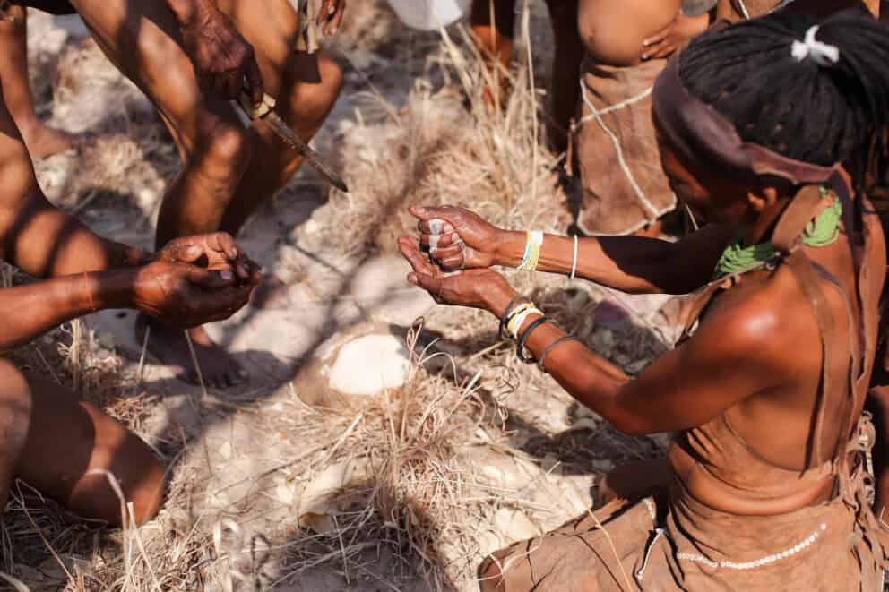 A bushmen experience at Feline Fields Lodge, Botswana.