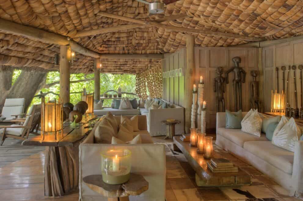 Luxury lodge lounge | Photo credits: Lake Manyara Tree Lodge