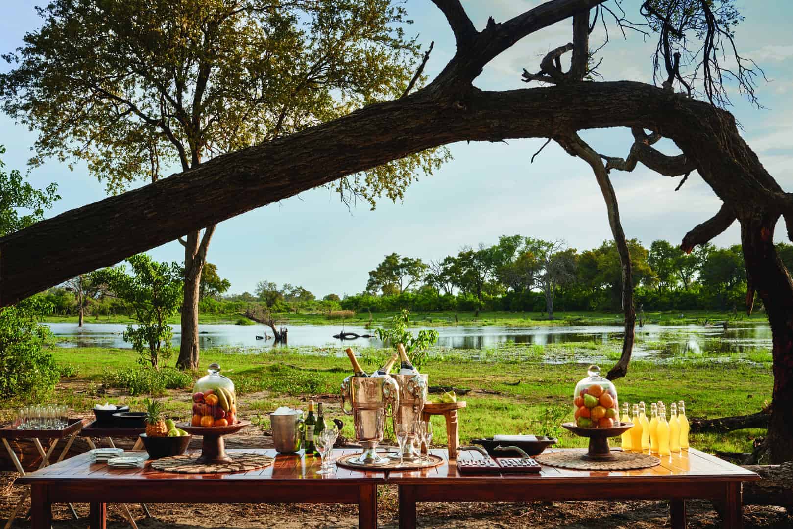 Private dining at Khwai River Lodge in Botswana