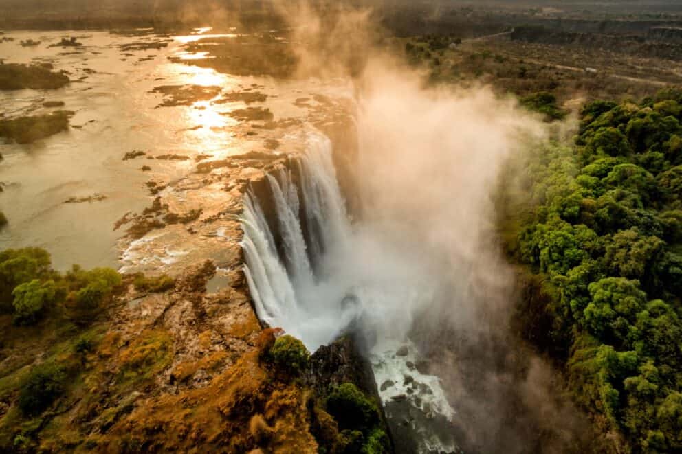 Aerial view of Victoria Falls