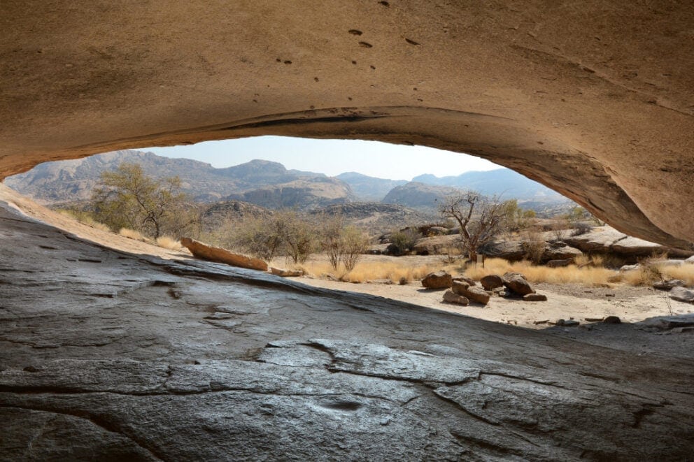 View from inside Philip’s Cave in Namibia.