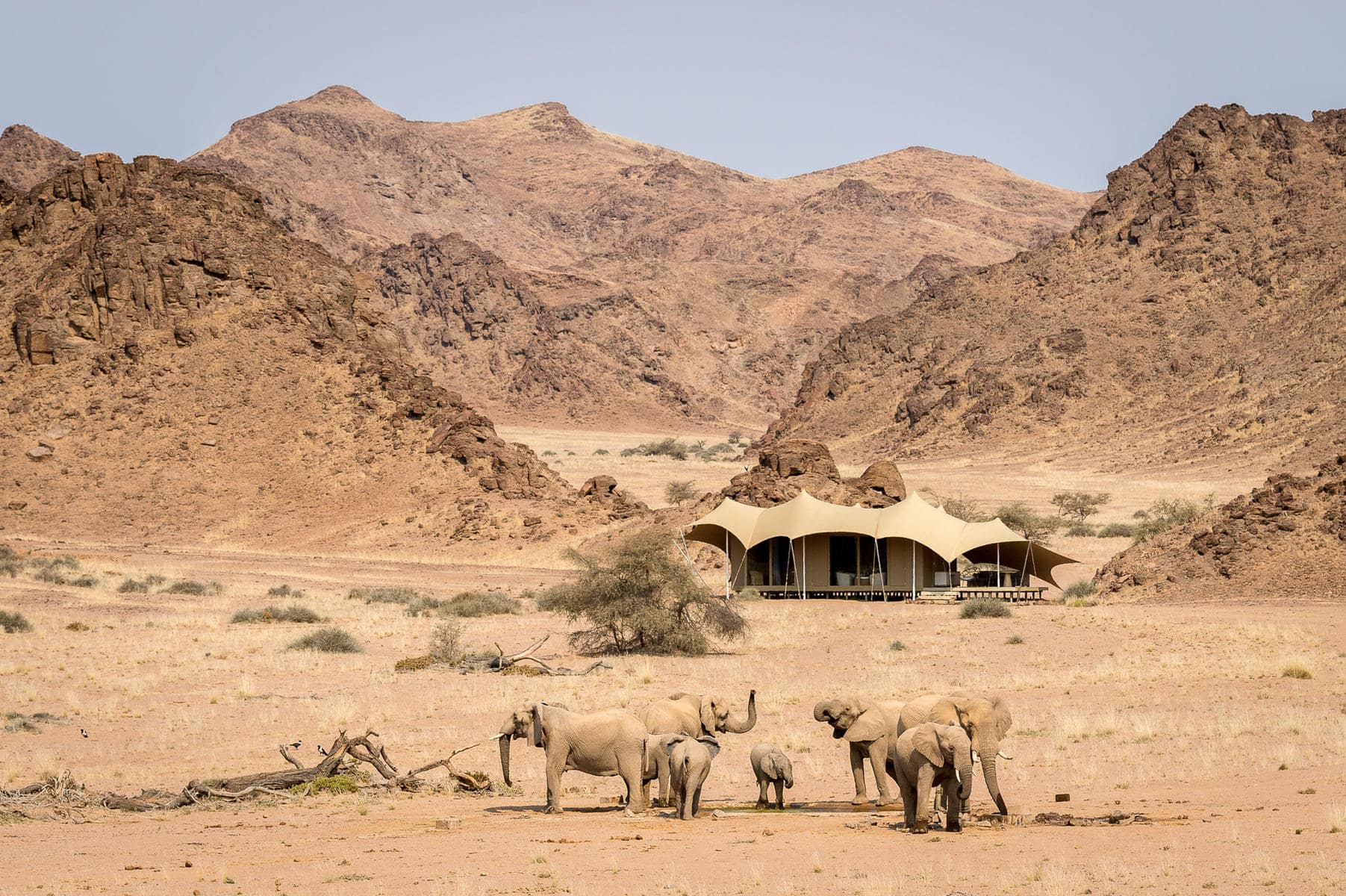 A safari camp on the Skeleton Coast, which is something Namibia is known for.