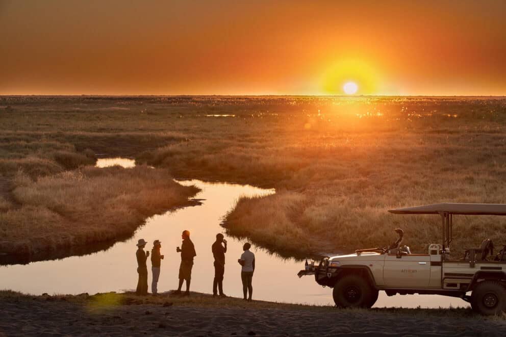 Sunset in the Linyanti Concession. This is perfect for Botswana photography safari packages.