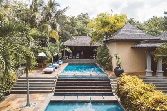 Pool area at Maradiva Villas in Mauritius | Photo credit: Maradiva Villas