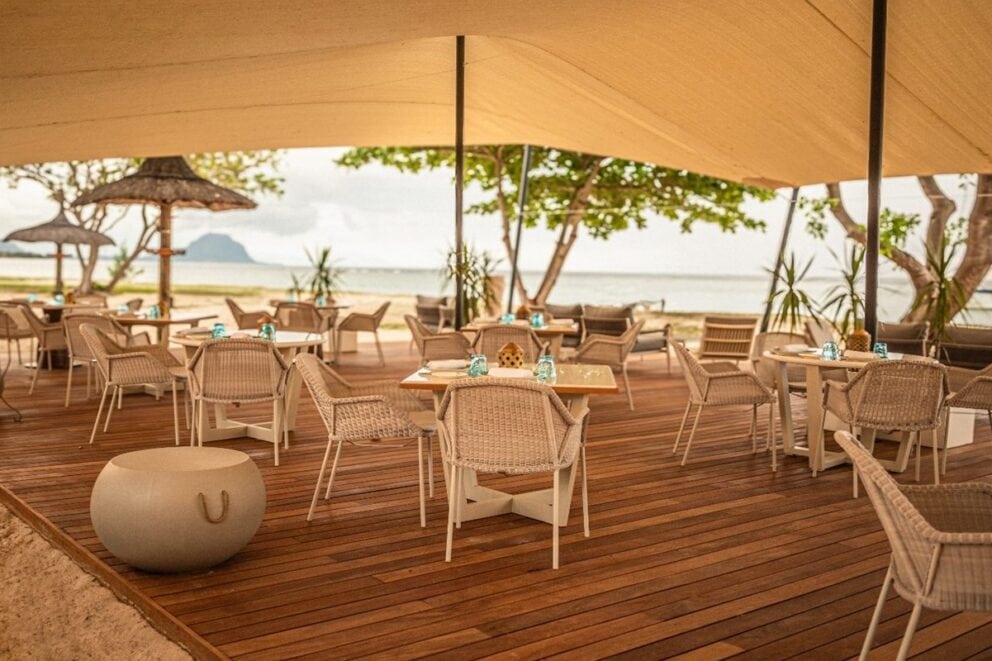 Beachhouse Grill Restaurant at Sunset at jetty of Maradiva Villas, Mauritius | Photo credit: Maradiva Villas, Mauritius | Photo credit: Sunset at jetty of Maradiva Villas, Mauritius | Photo credit: Maradiva Villas