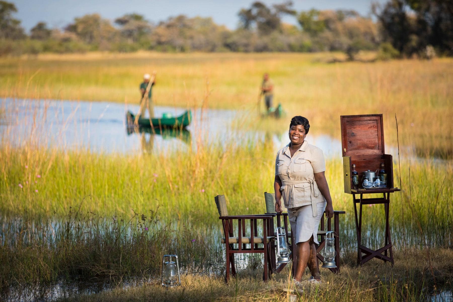Private dining and canoe experience in the Okavango Delta