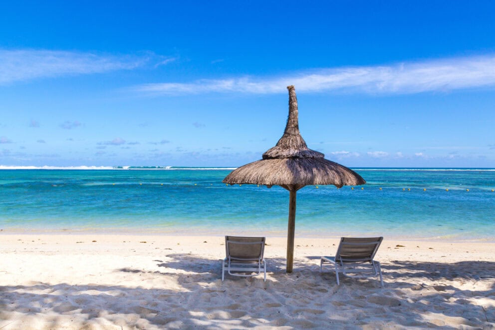 Beach view of Flic en Flac Beach