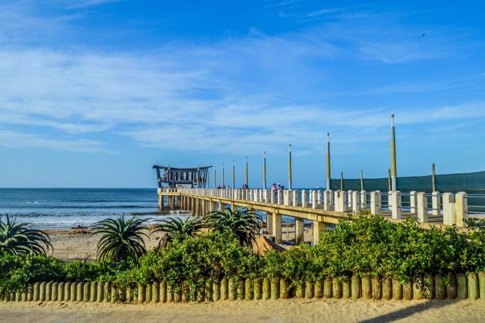 Durban Ushaka beach pier along golden mile beach