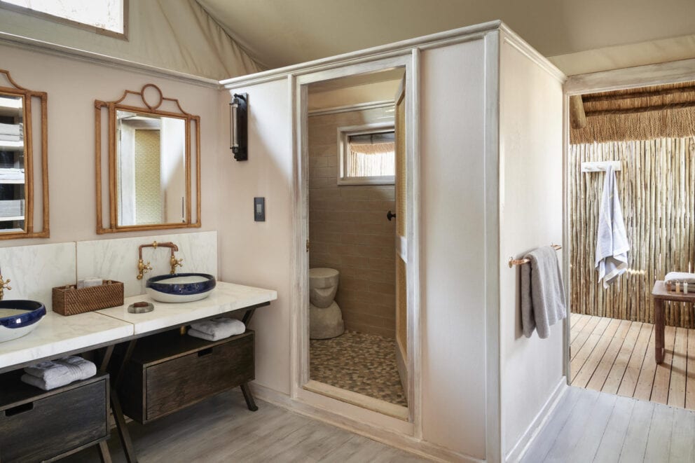 Savute Elephant Lodge Bathroom Image Credits, Savute Elephant Lodge, A Belmond Safari