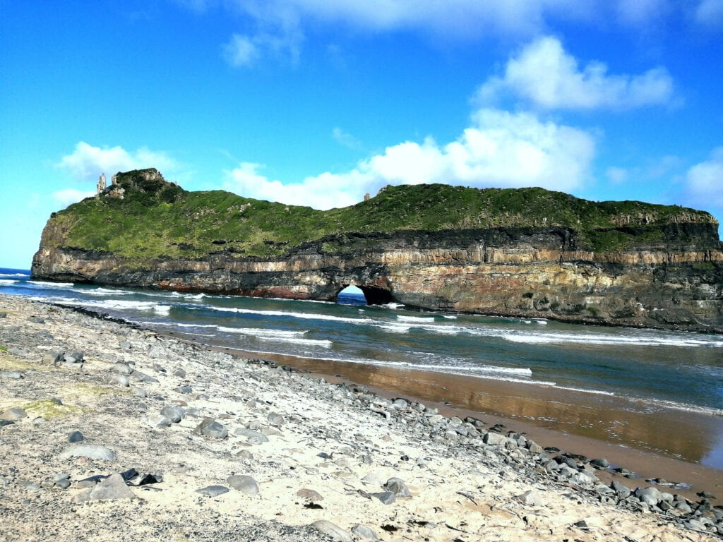 The Transkei landscape with ocean and green rocky outcrops