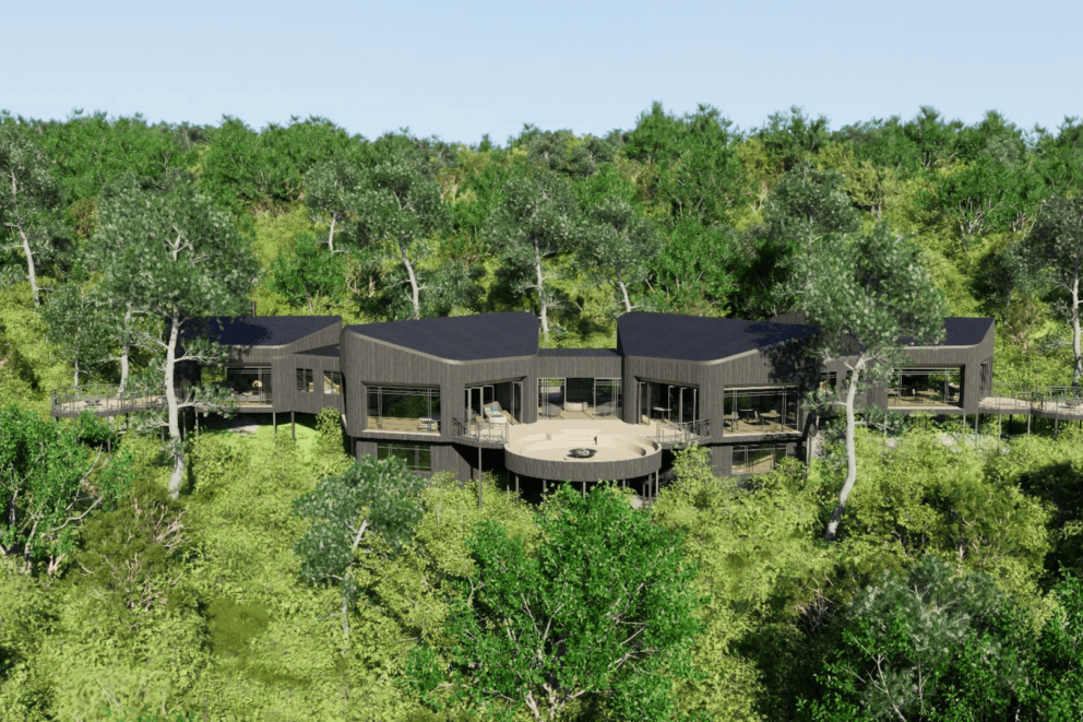Exterior view of Lemala Osonjoi Lodge on the Ngorongoro Crater Rim, Tanzania.