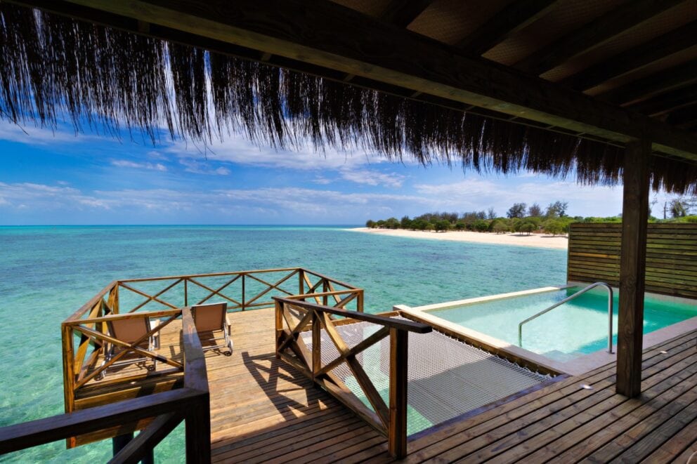Lagoon suite views at Bawe Island, Zanzibar.
