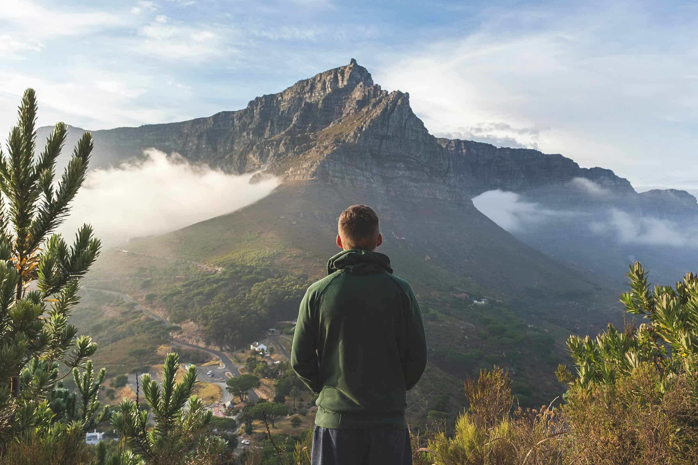 Hiker on Table Mountain