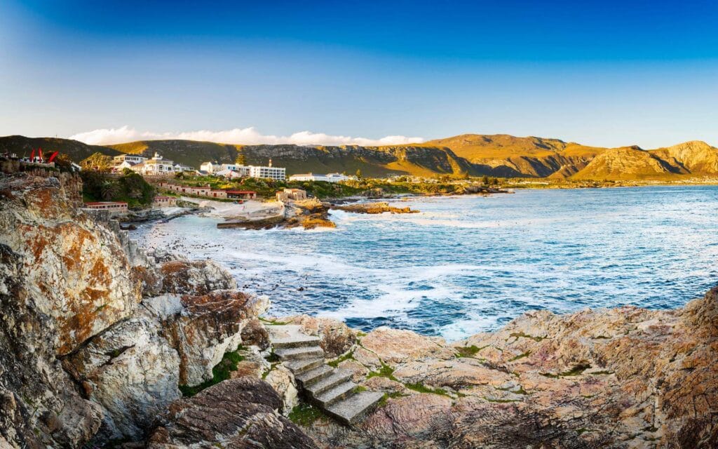 A view of the Hermanus coastline.