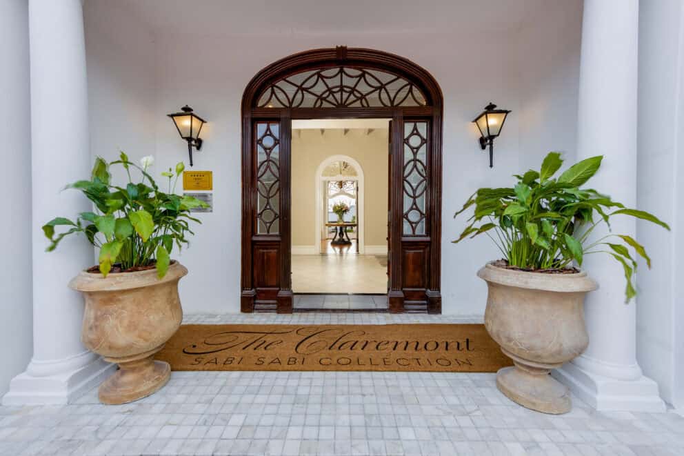 View of the beautiful entrance at The Claremont, South Africa.