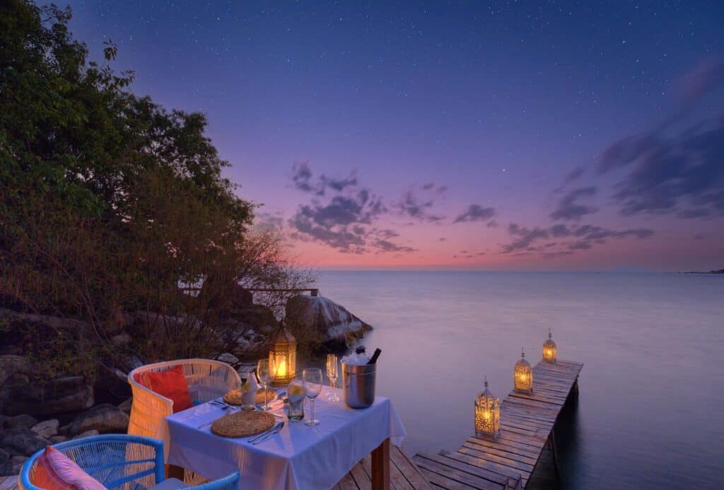Dinner on Likoma Island on Lake Malawi