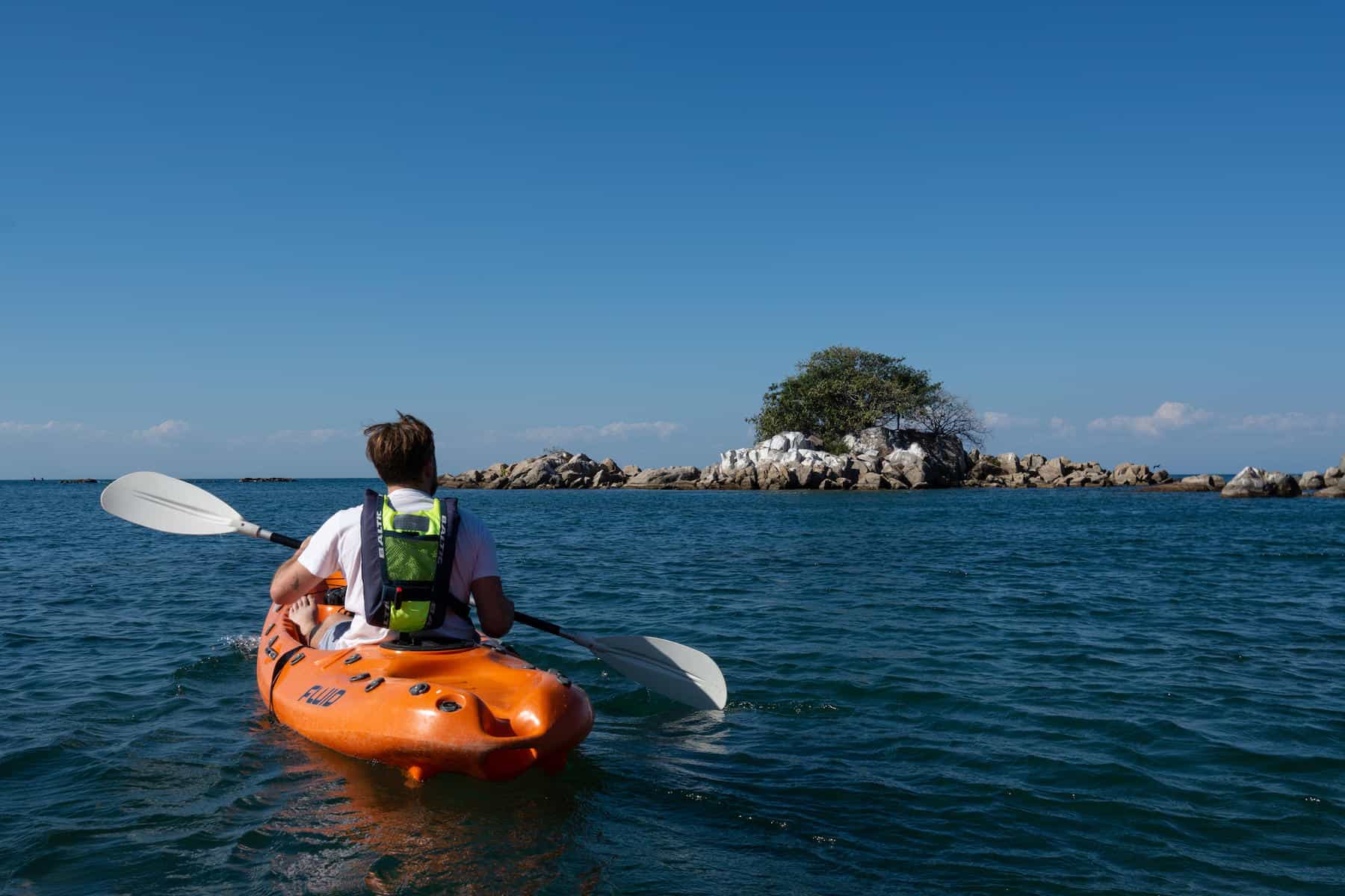 Kayaking in Lake Malawi near Likoma Island