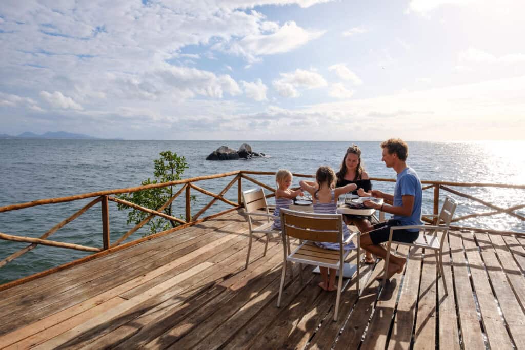 Private lunch on a deck overlooking Lake Malawi