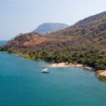 Aerial view over Lake Malawi
