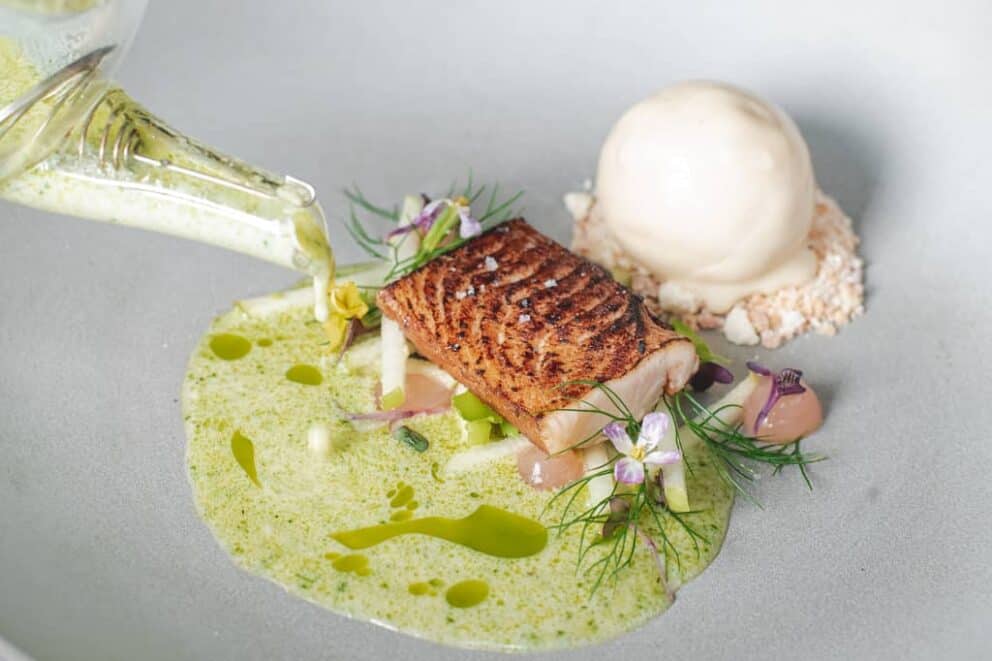 Fish dish served at local restaurant in Zambia