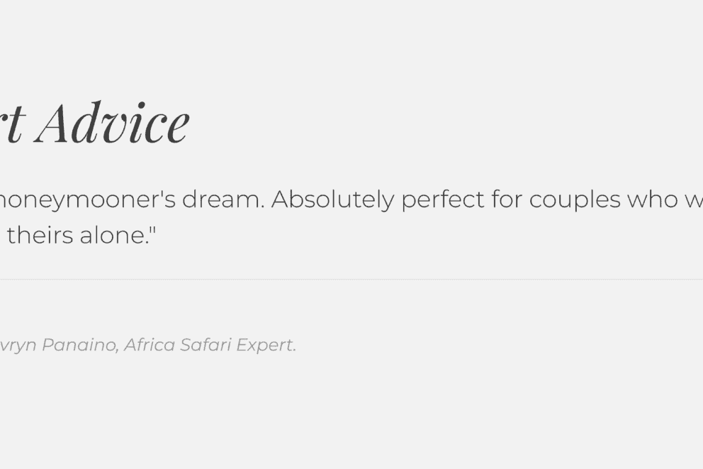 Advice from a Safari Expert on Dulini River.