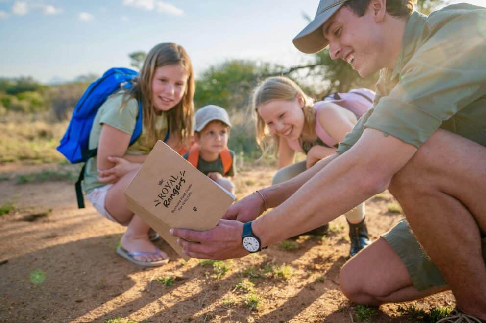 Kids on a walking safari at Royal Malewane.