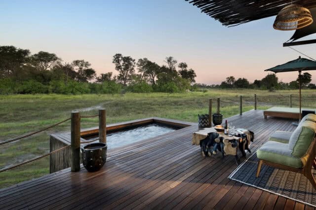 A private plunge pool overlooking the open plains.