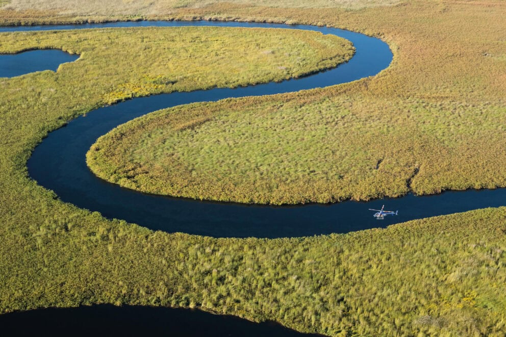 A scenic flight over the Okavango Panhandle, Botswana.