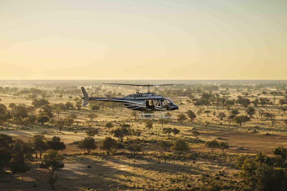 A helicopter flight over the Okavango Delta in Botswana.